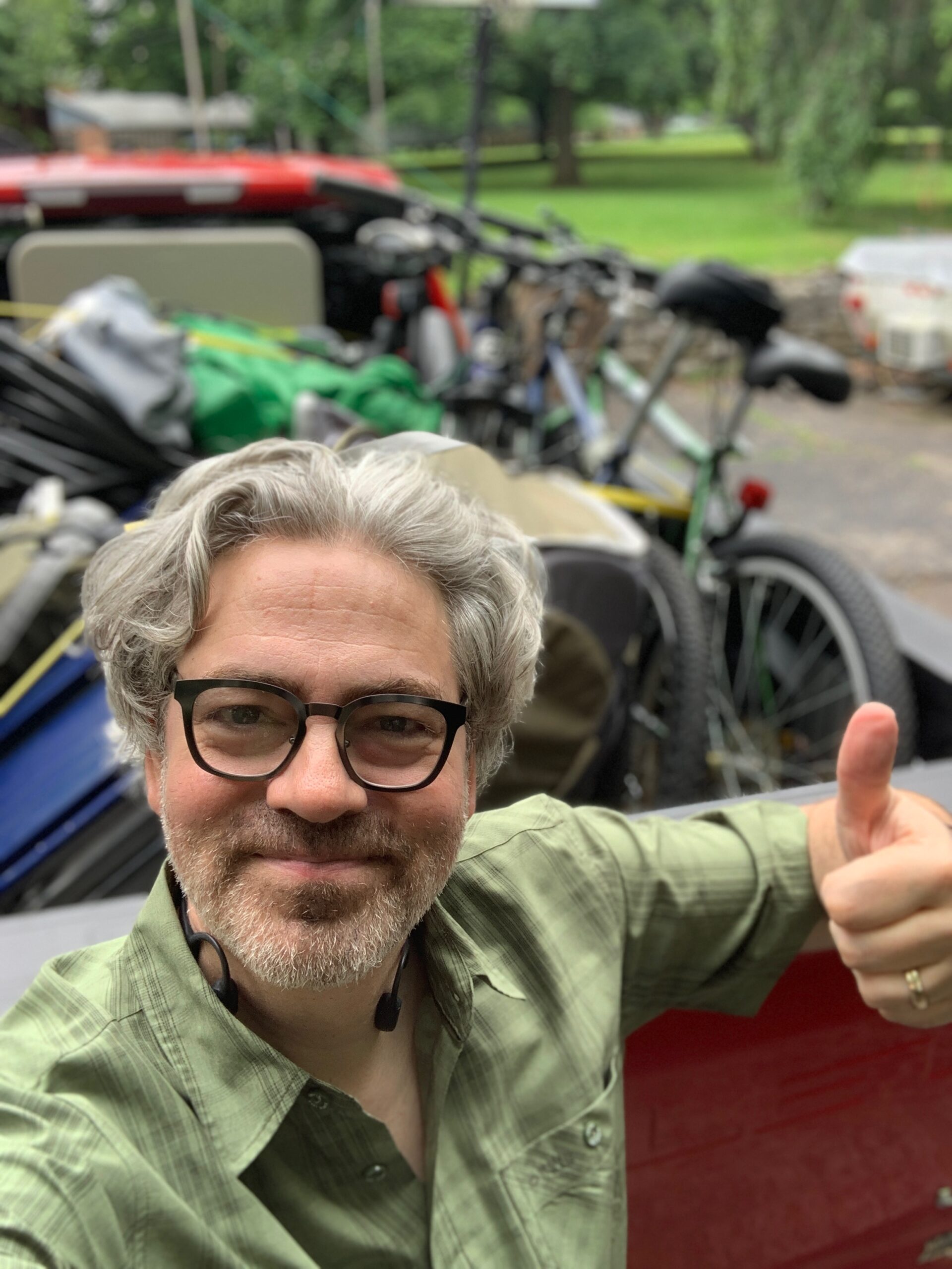 2025 FCF 01 — Jonathan Packed Truck Jonathan gives a "thumbs up" sign as he gets the pickup truck loaded for camping