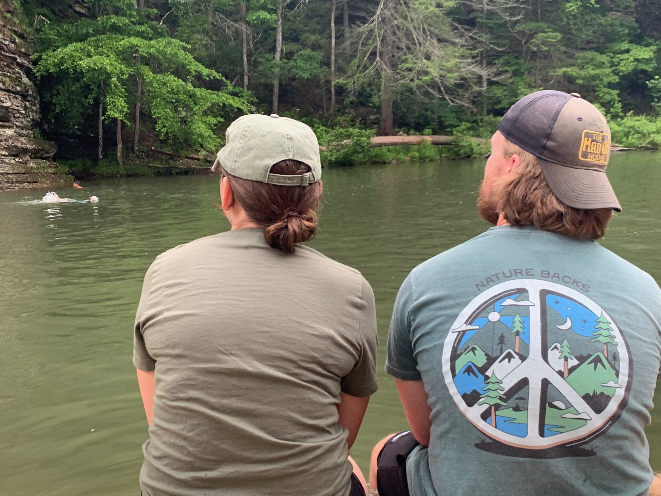 2025 FCF 06 — Brooke and Jackson back The backs of Brooke and Jackson Cleland overlooking a body of water called the George Hole