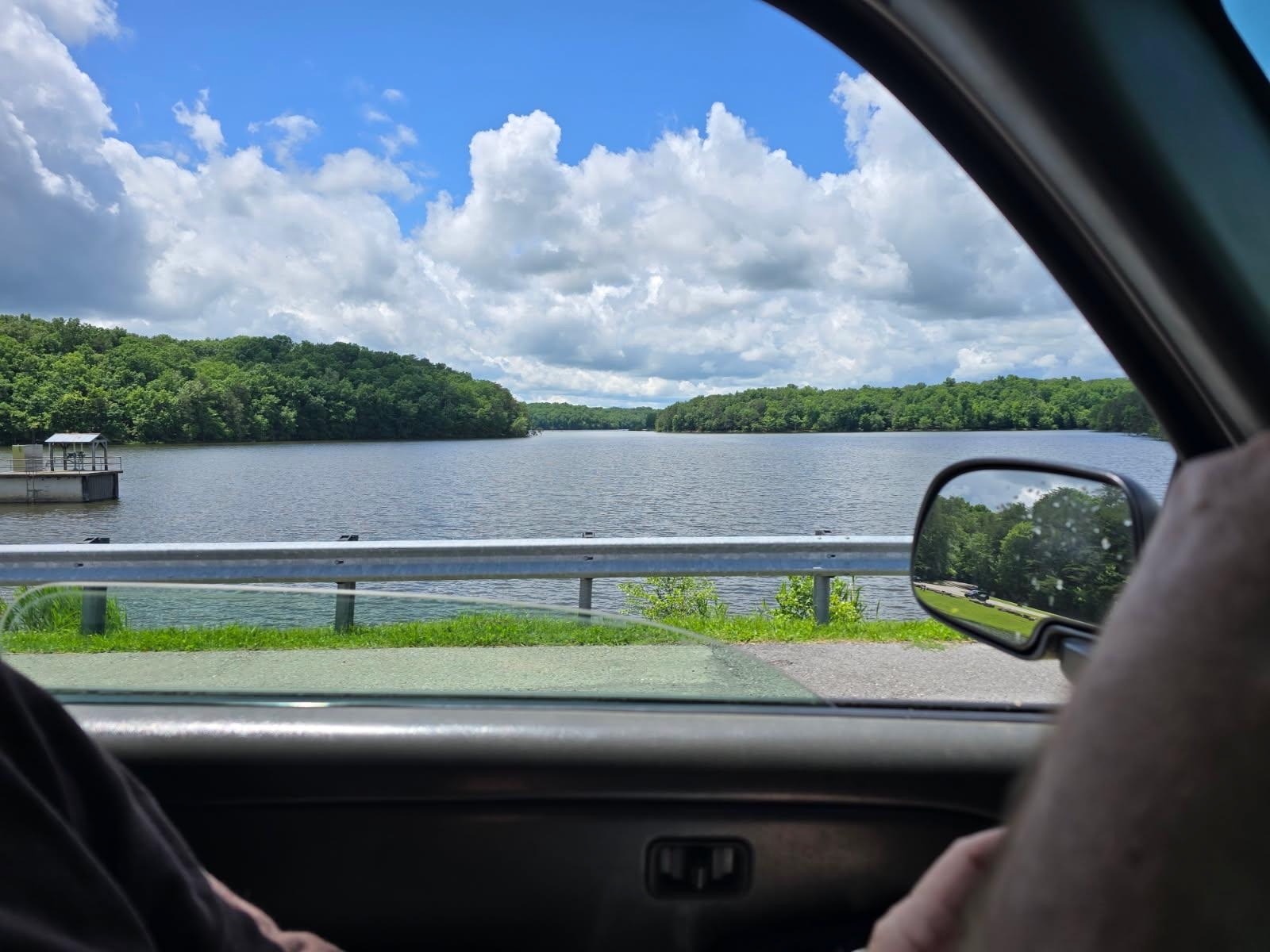 2025 FCF Lara 28 The view of Fall Creek Falls Lake from a car window